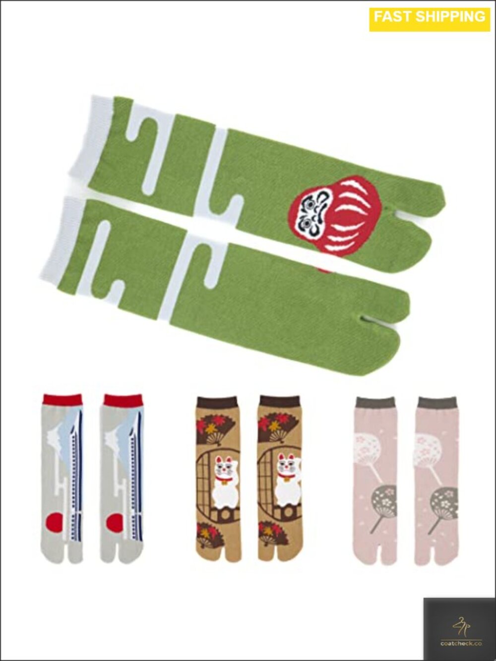 Japanese Tabi Socks Split Toe Unisex Sandal Print Made in Japan Cotton